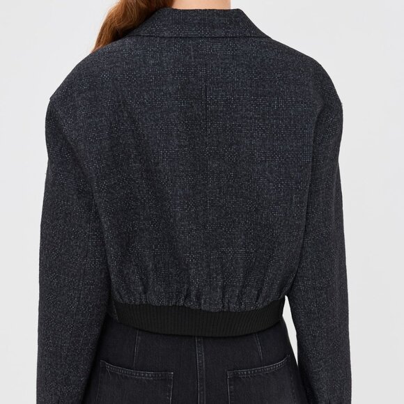 Tibi Kian Glenplaid Cropped Bomber Blazer  Kian Glenplaid Cropped Bomber Blazer - Picture 2 of 10